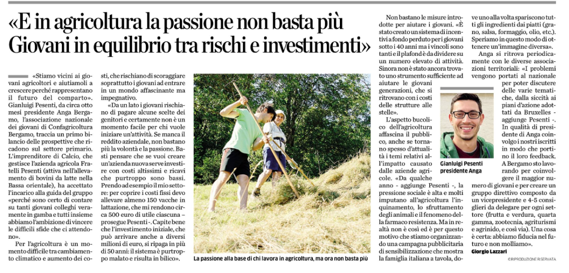 In agricoltura, la passione da sola non basta più: i giovani devono trovare un equilibrio tra rischi e investimenti