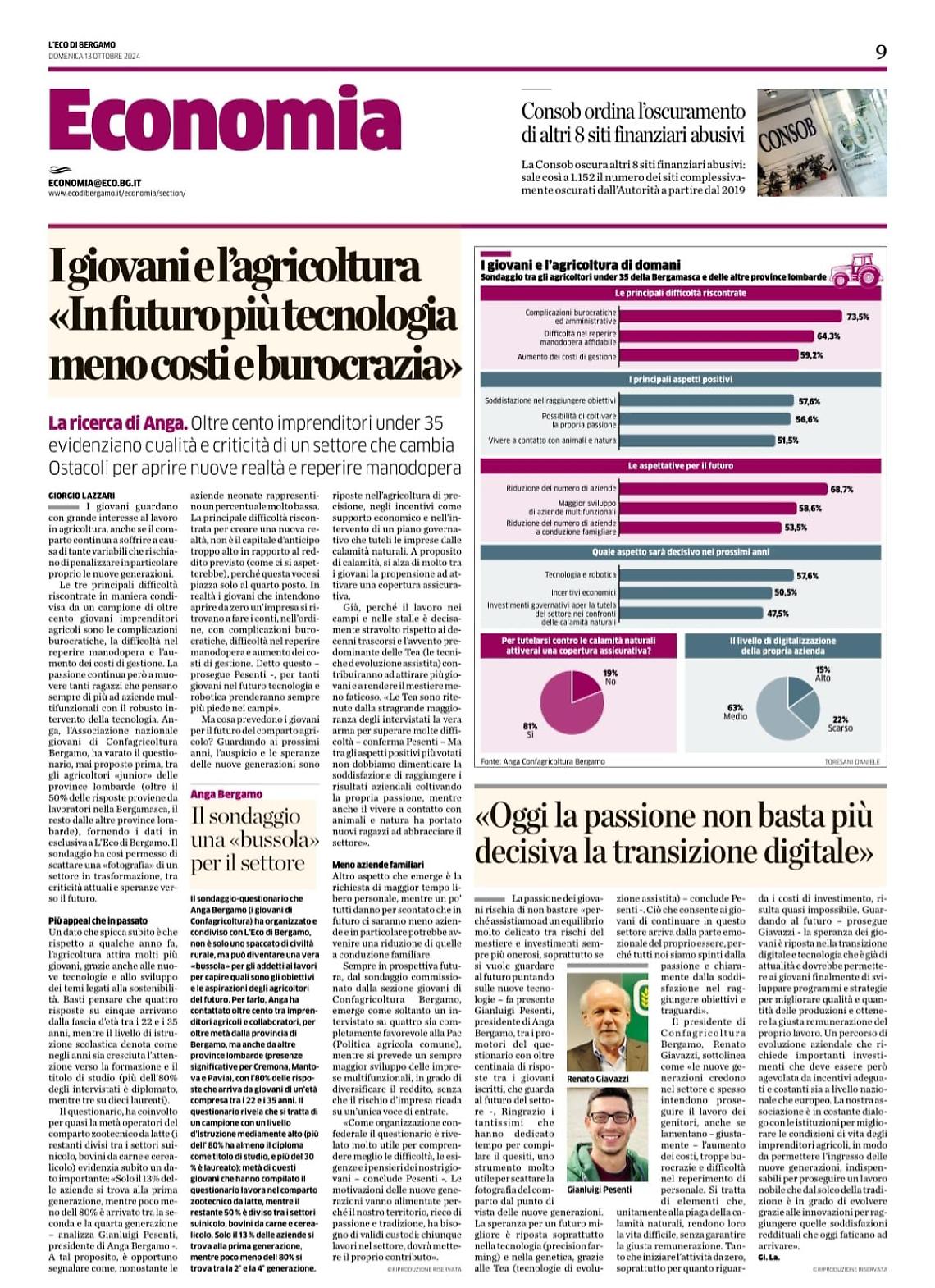 I giovani e l’agricoltura «In futuro più tecnologia meno costi e burocrazia»