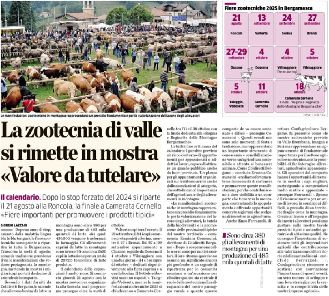 La zootecnia di valle si rimette in mostra «Valore da tutelare»