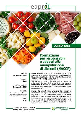 Formazione per responsabili e addetti alla manipolazione di alimenti (HACCP) - Base